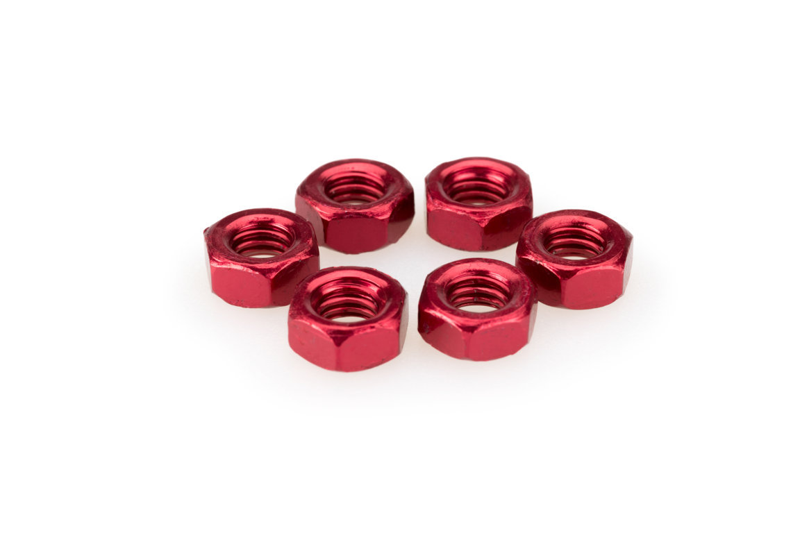 Nuts PUIG 0764R ANODIZED rdeč M6 (6pcs)